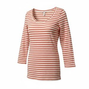 J. Crew Women’s Striped Long Sleeve Tee Scoop Neck Back Zip Top Size Small Y2k